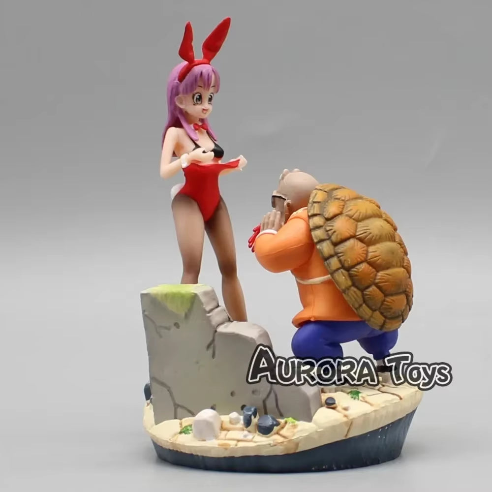 3.93In/10Cm Anime Dragon Ball Classic Scenes Master Roshi Figure Bulma Figure PVC Action Figures Collection Model Toys Gifts