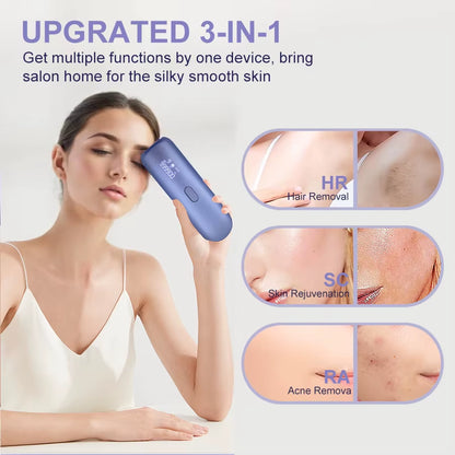 3In1 Portable Laser Hair Removal for Women Cooling Rejuvenation Acne Remove Permanent Bikini Trimmer Free Shipping IPL Epfilator
