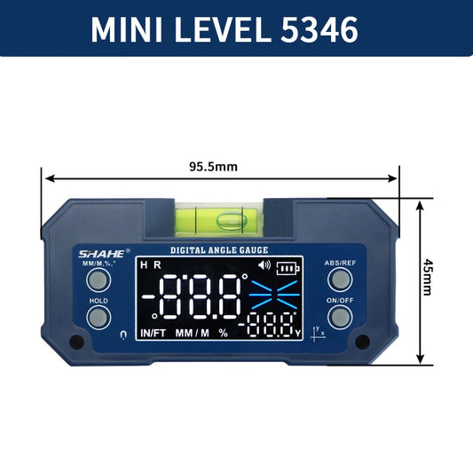 MINI Magnetic Level Gauge Inclinometer Rechargable Angle Protractor Dual Axis Digital Angle Finder with Level Bubble