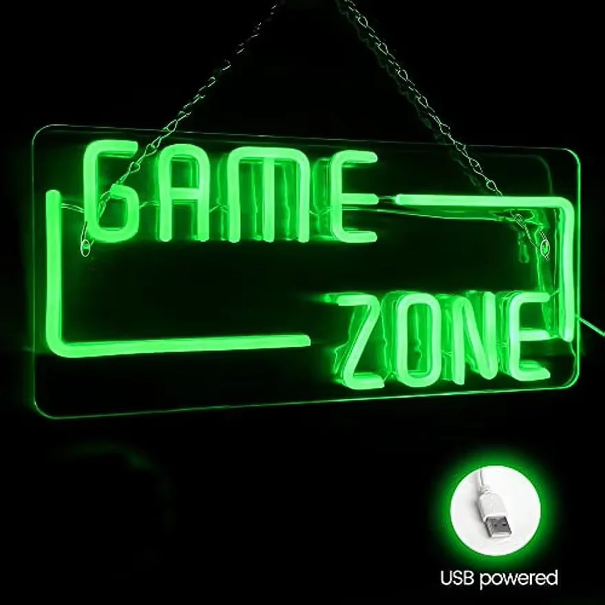 Game Zone Neon Signs LED Neon Light Sign Light up Neon Signs for Wall Decor Bedroom Game Room Led Signs Gamer Gifts for Gamer